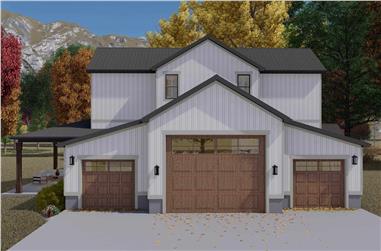 2-Bedroom, 2880 Sq Ft Garage with Apartment Home Plan - 187-1191 - Main Exterior