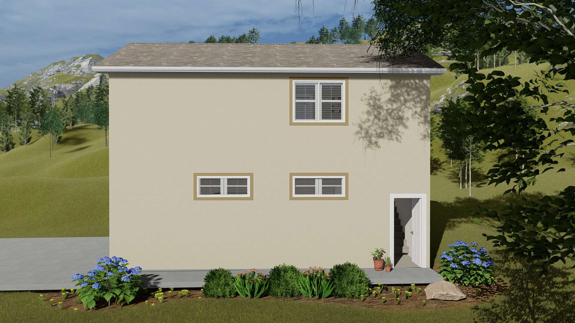 Right Side View of this 1-Bedroom,643 Sq Ft Plan -187-1192