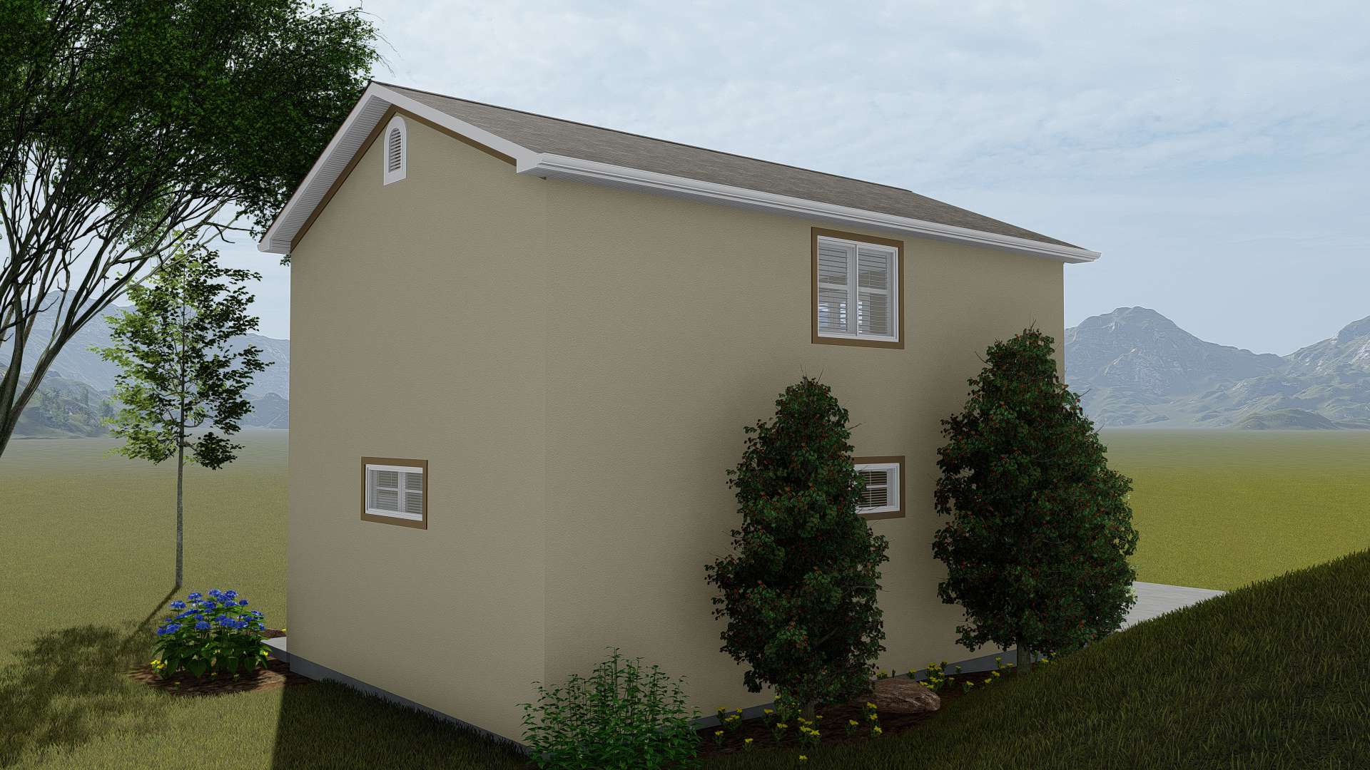 Left Side View of this 1-Bedroom,643 Sq Ft Plan -187-1192