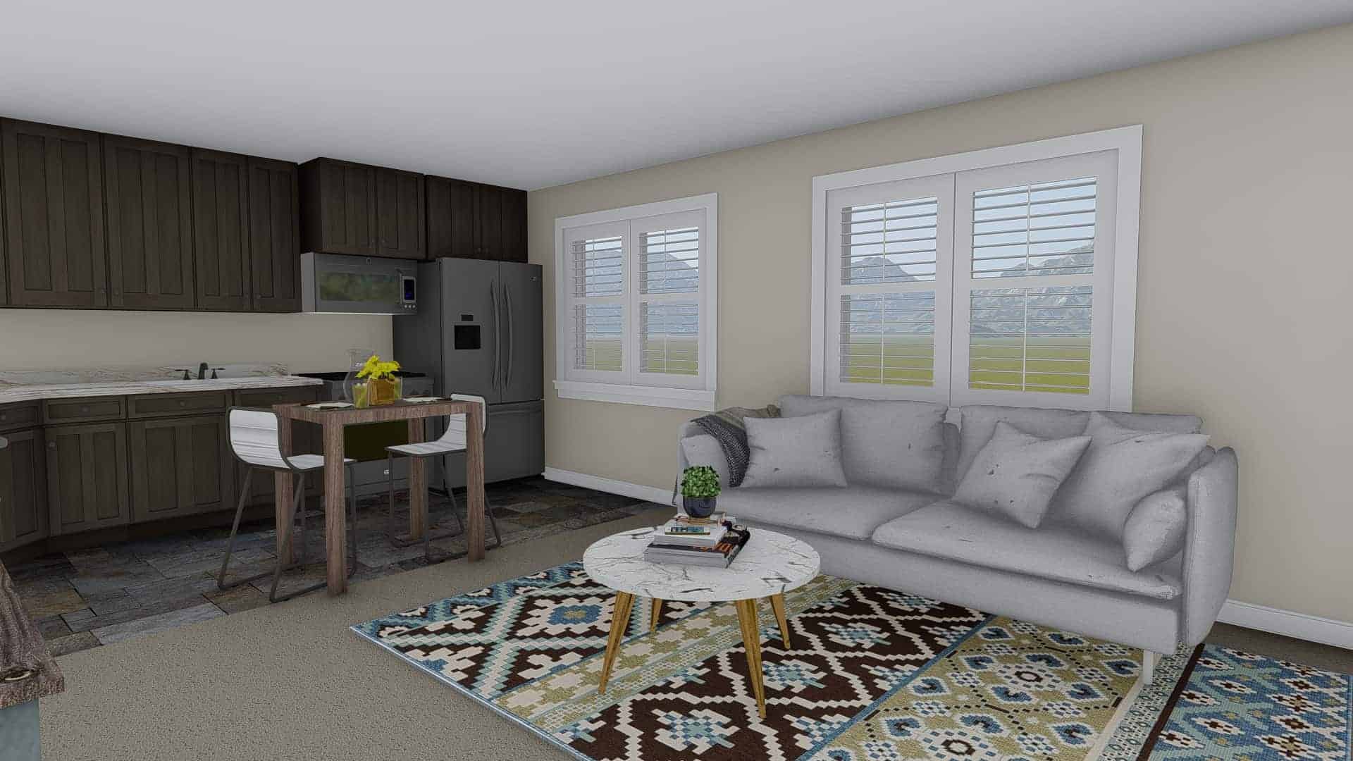 Living Room of this 1-Bedroom,643 Sq Ft Plan -187-1192