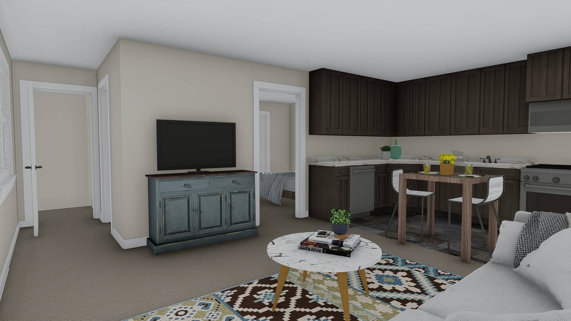 Living Room of this 1-Bedroom,643 Sq Ft Plan -187-1192