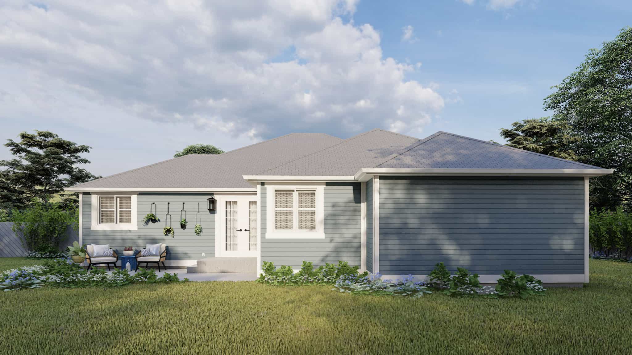 Rear View of this 5-Bedroom,1714 Sq Ft Plan -187-1194