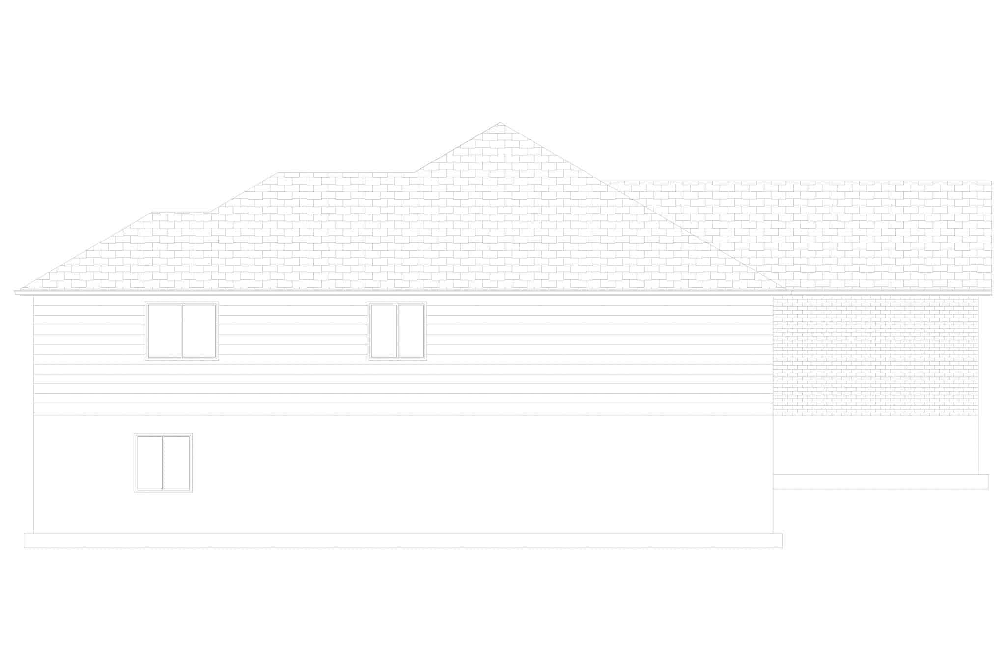 Home Plan Left Elevation of this 5-Bedroom,1714 Sq Ft Plan -187-1194