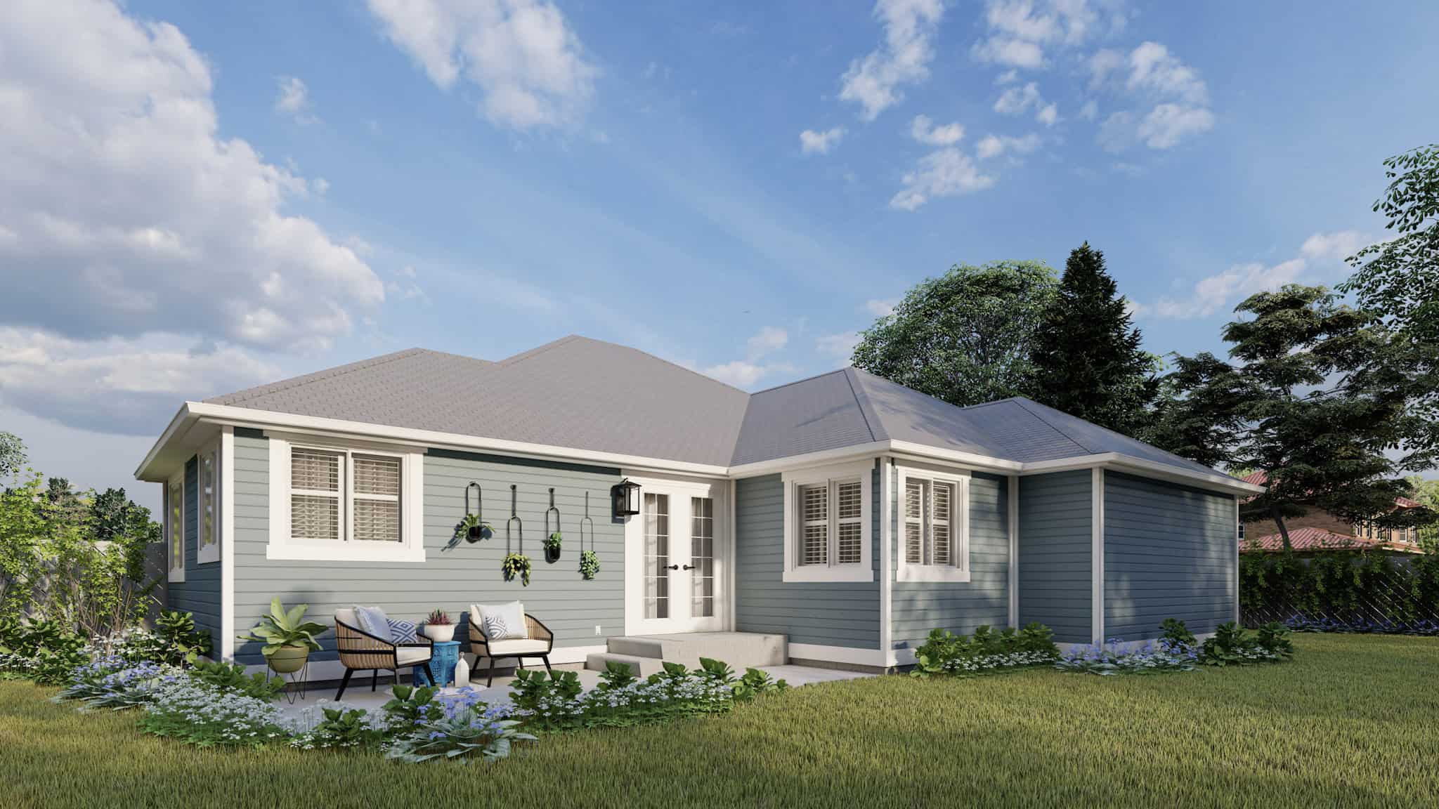 Rear View of this 5-Bedroom,1714 Sq Ft Plan -187-1194