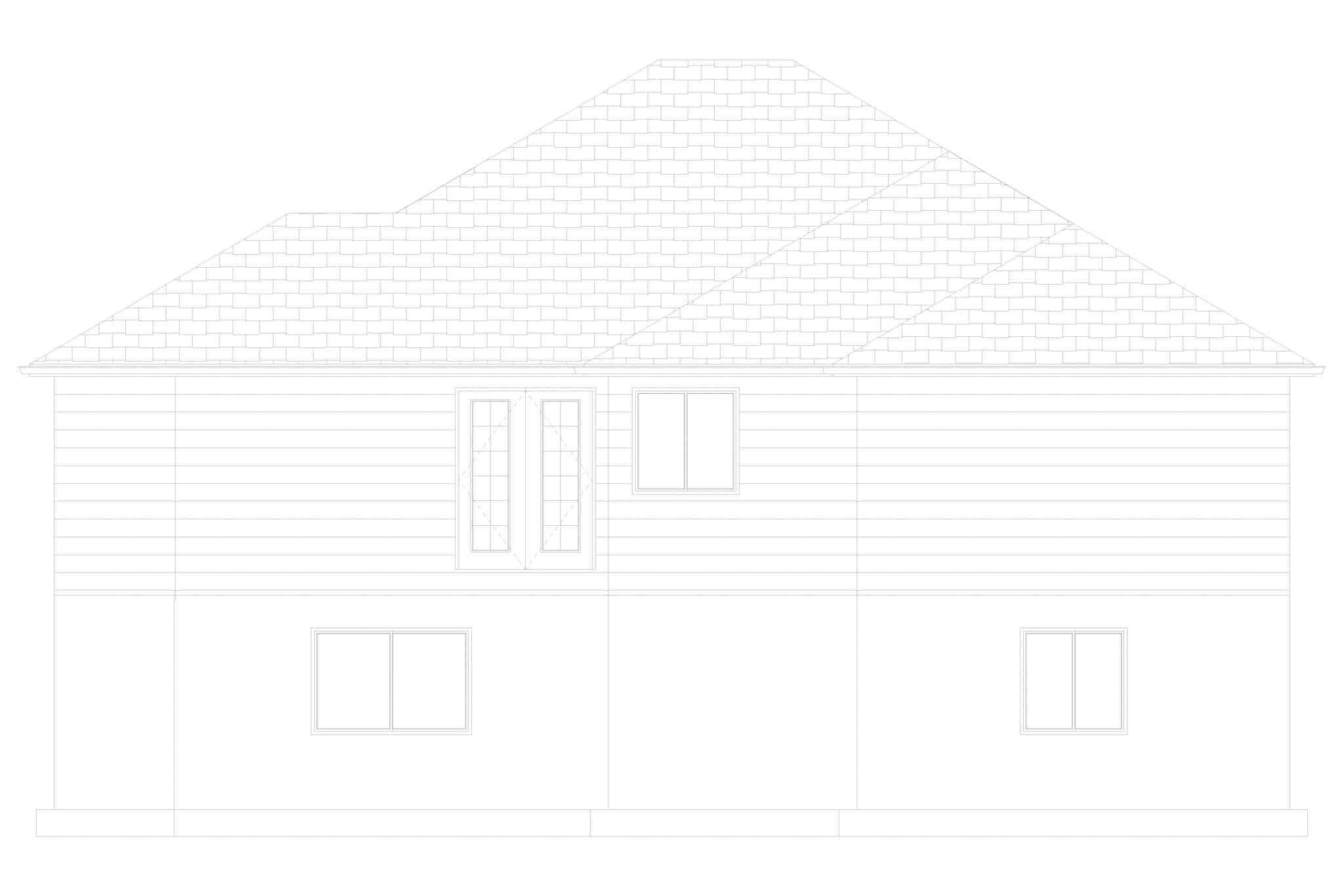 Home Plan Rear Elevation of this 5-Bedroom,1714 Sq Ft Plan -187-1194