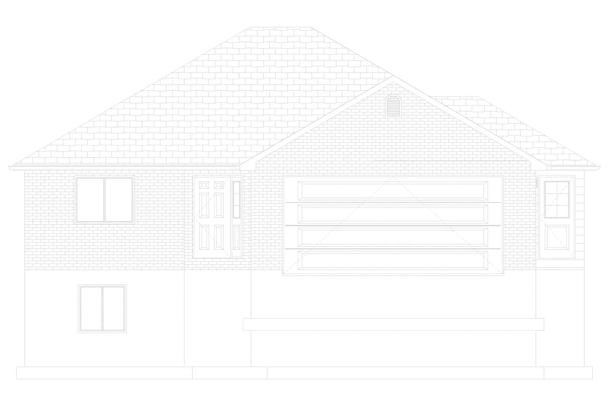 Home Plan Front Elevation of this 5-Bedroom,1714 Sq Ft Plan -187-1194