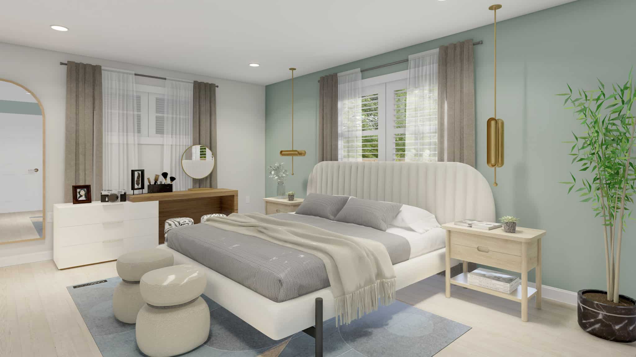 Master Bedroom of this 5-Bedroom,1261 Sq Ft Plan -187-1196