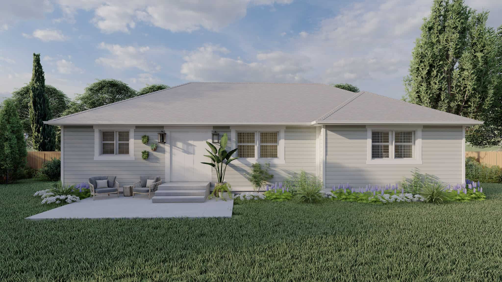 Rear View of this 5-Bedroom,1261 Sq Ft Plan -187-1196