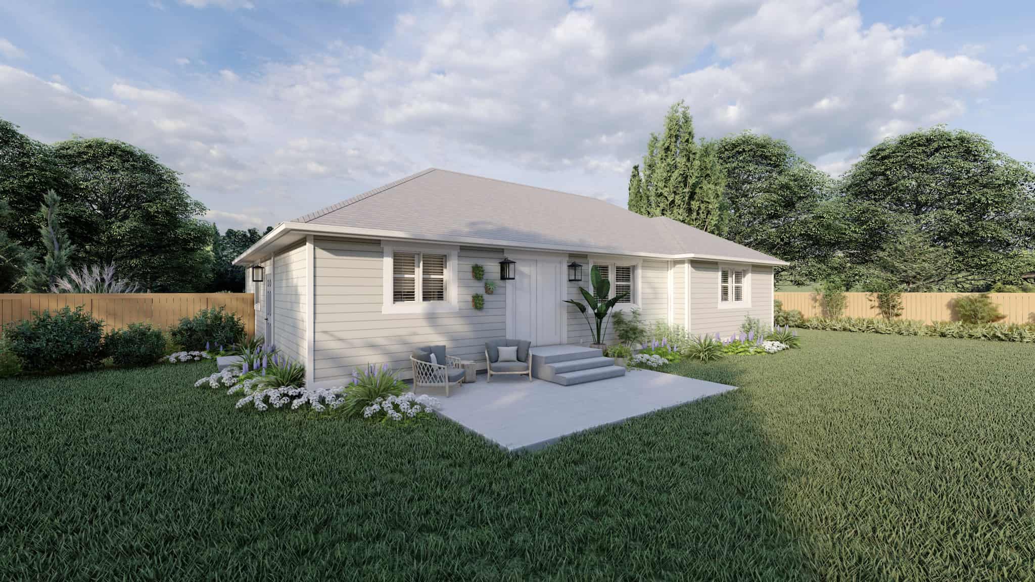 Rear View of this 5-Bedroom,1261 Sq Ft Plan -187-1196