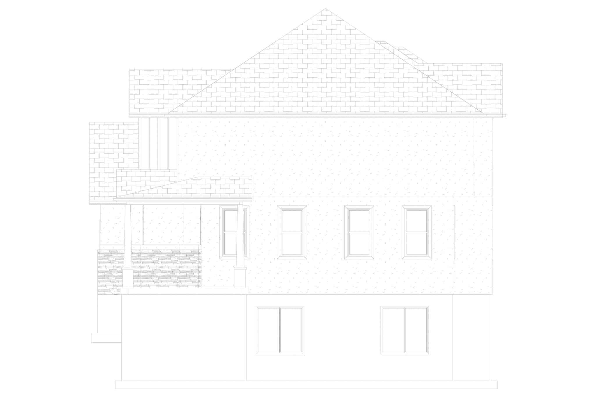 Home Plan Right Elevation of this 4-Bedroom,2857 Sq Ft Plan -187-1198