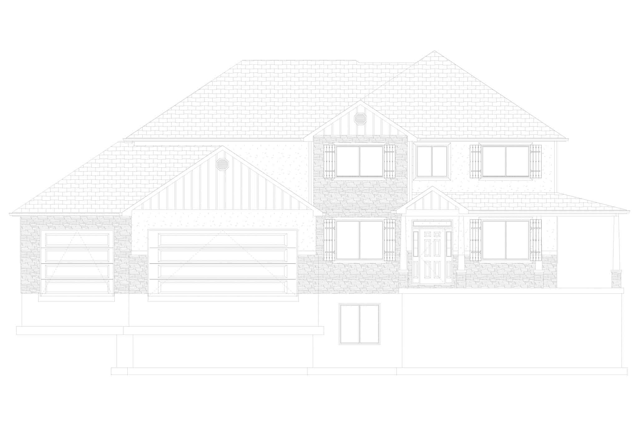 Home Plan Front Elevation of this 4-Bedroom,2857 Sq Ft Plan -187-1198