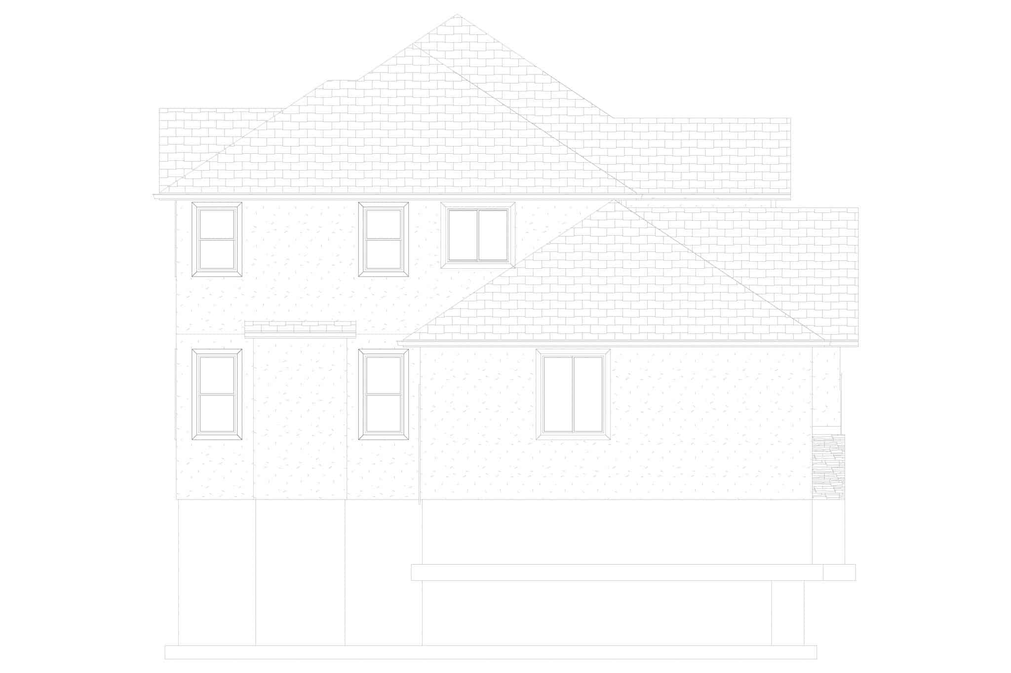 Home Plan Left Elevation of this 4-Bedroom,2857 Sq Ft Plan -187-1198