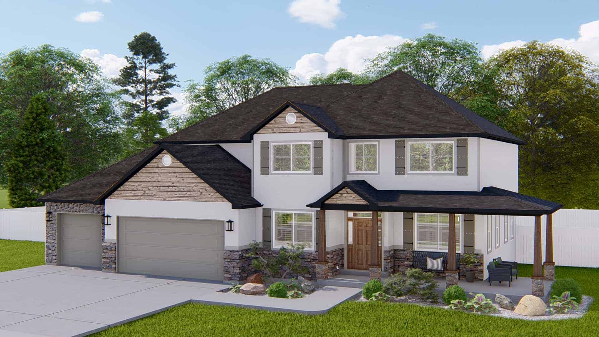 Front View of this 4-Bedroom,2857 Sq Ft Plan -187-1198