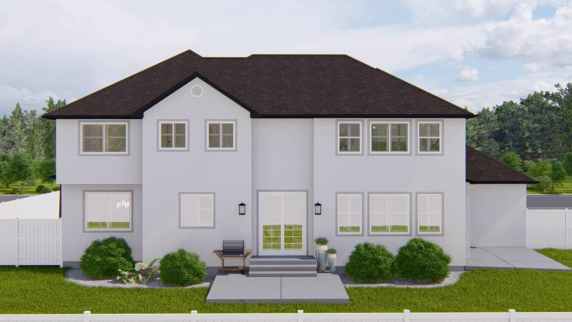 Rear View of this 4-Bedroom,2857 Sq Ft Plan -187-1198