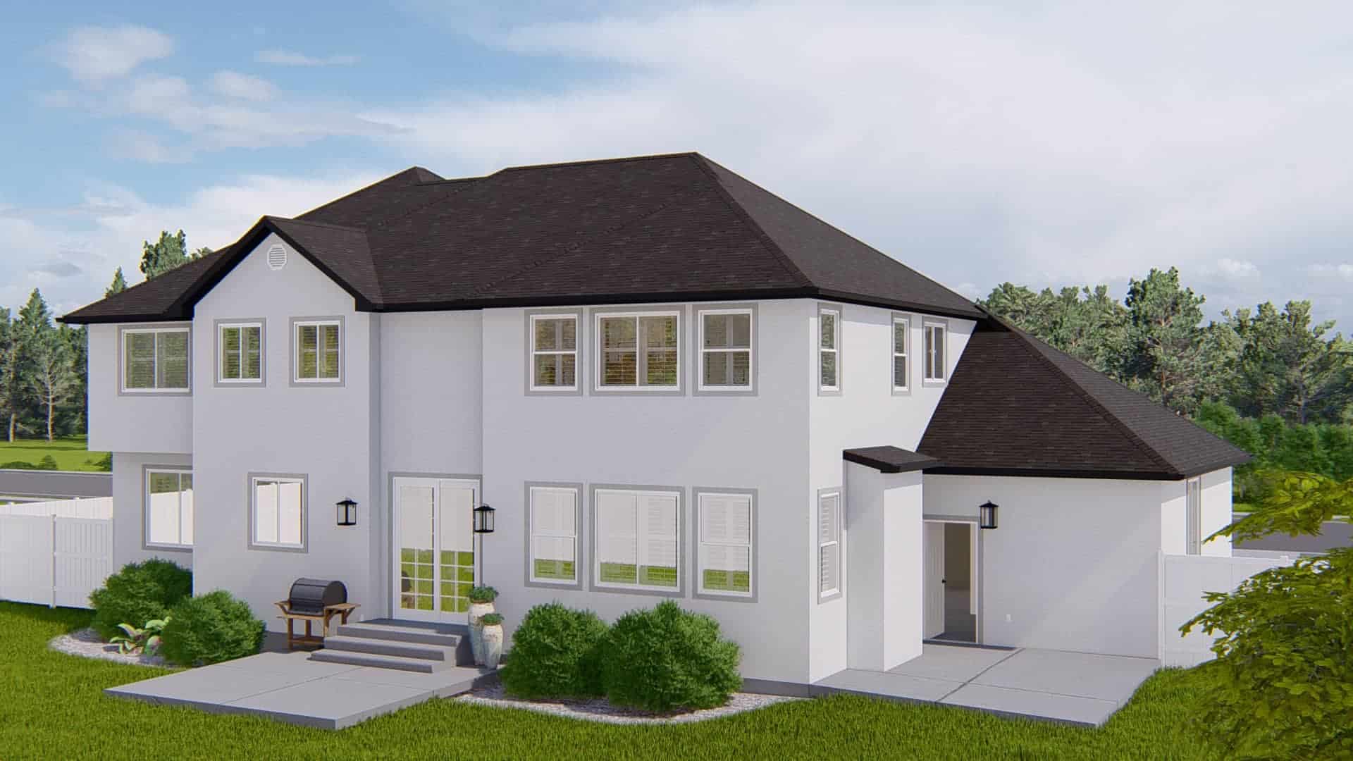 Rear View of this 4-Bedroom,2857 Sq Ft Plan -187-1198