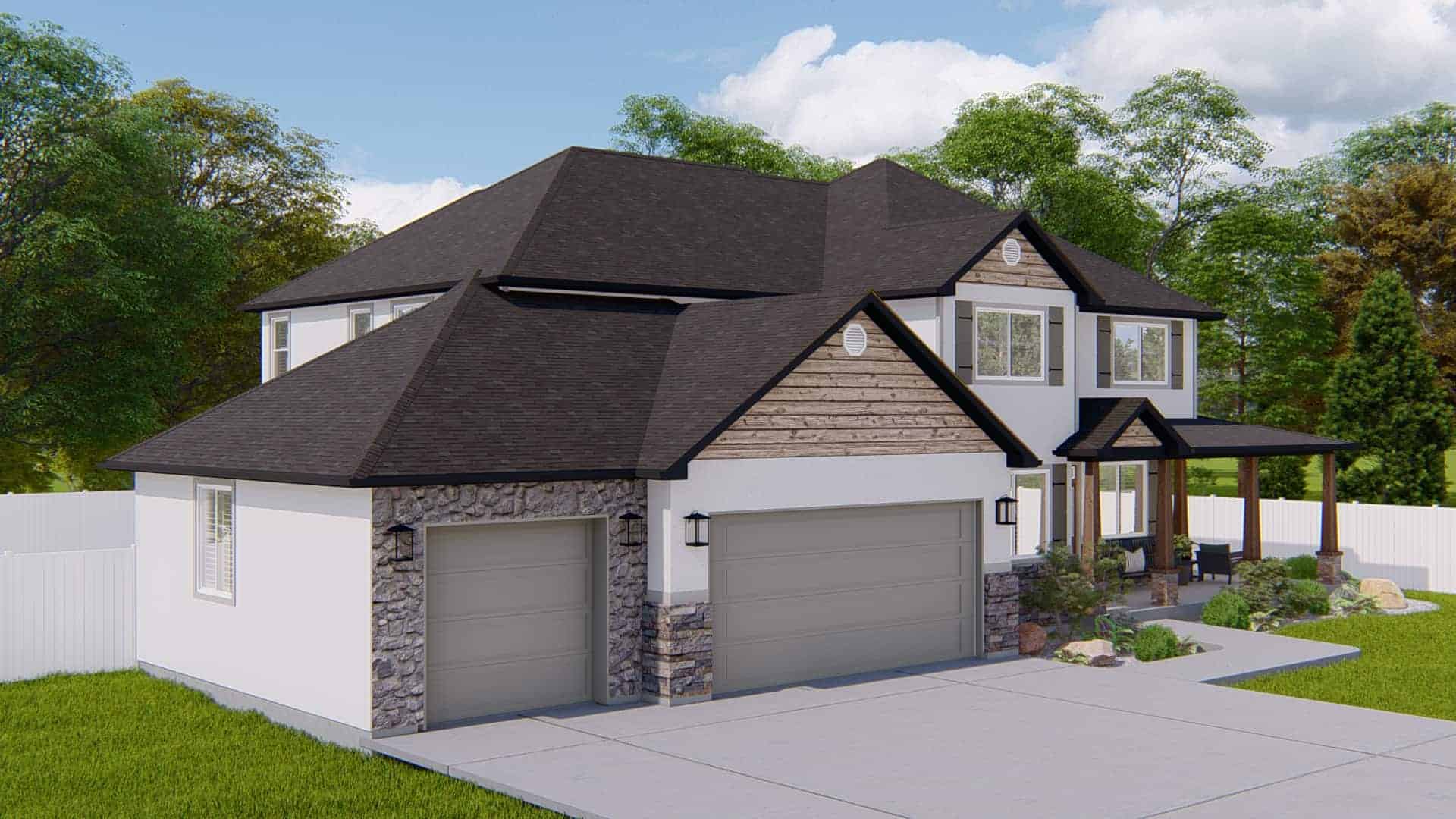 Left Side View of this 4-Bedroom,2857 Sq Ft Plan -187-1198