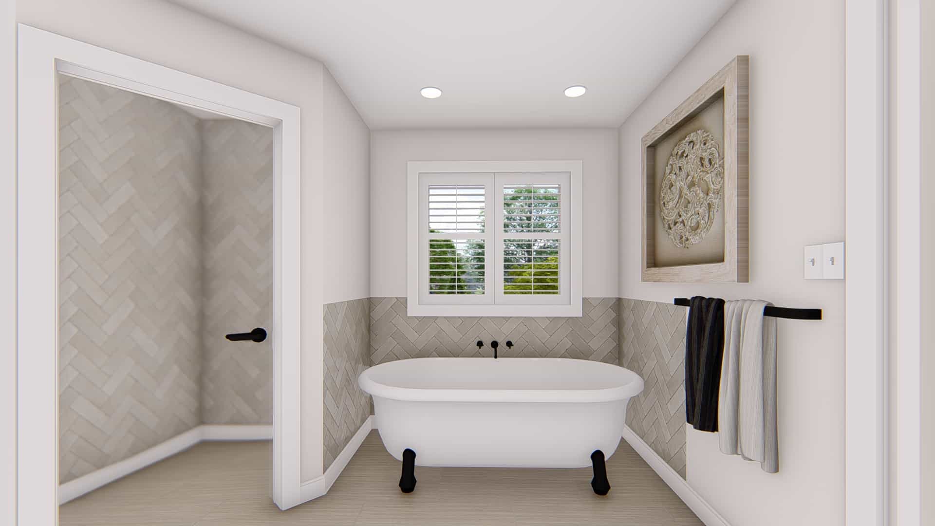 Master Bathroom: Tub of this 4-Bedroom,2857 Sq Ft Plan -187-1198