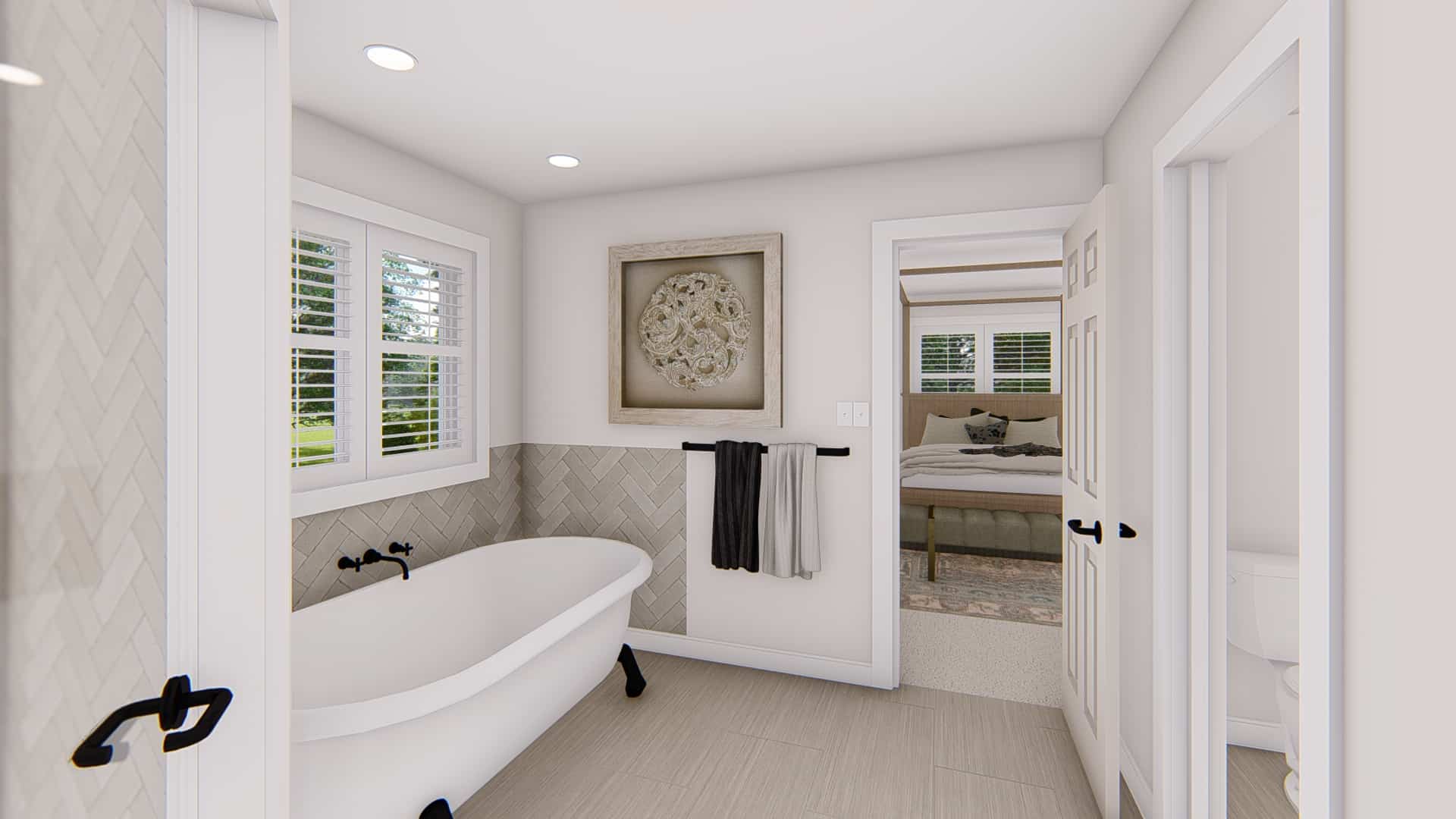 Master Bathroom: Tub of this 4-Bedroom,2857 Sq Ft Plan -187-1198