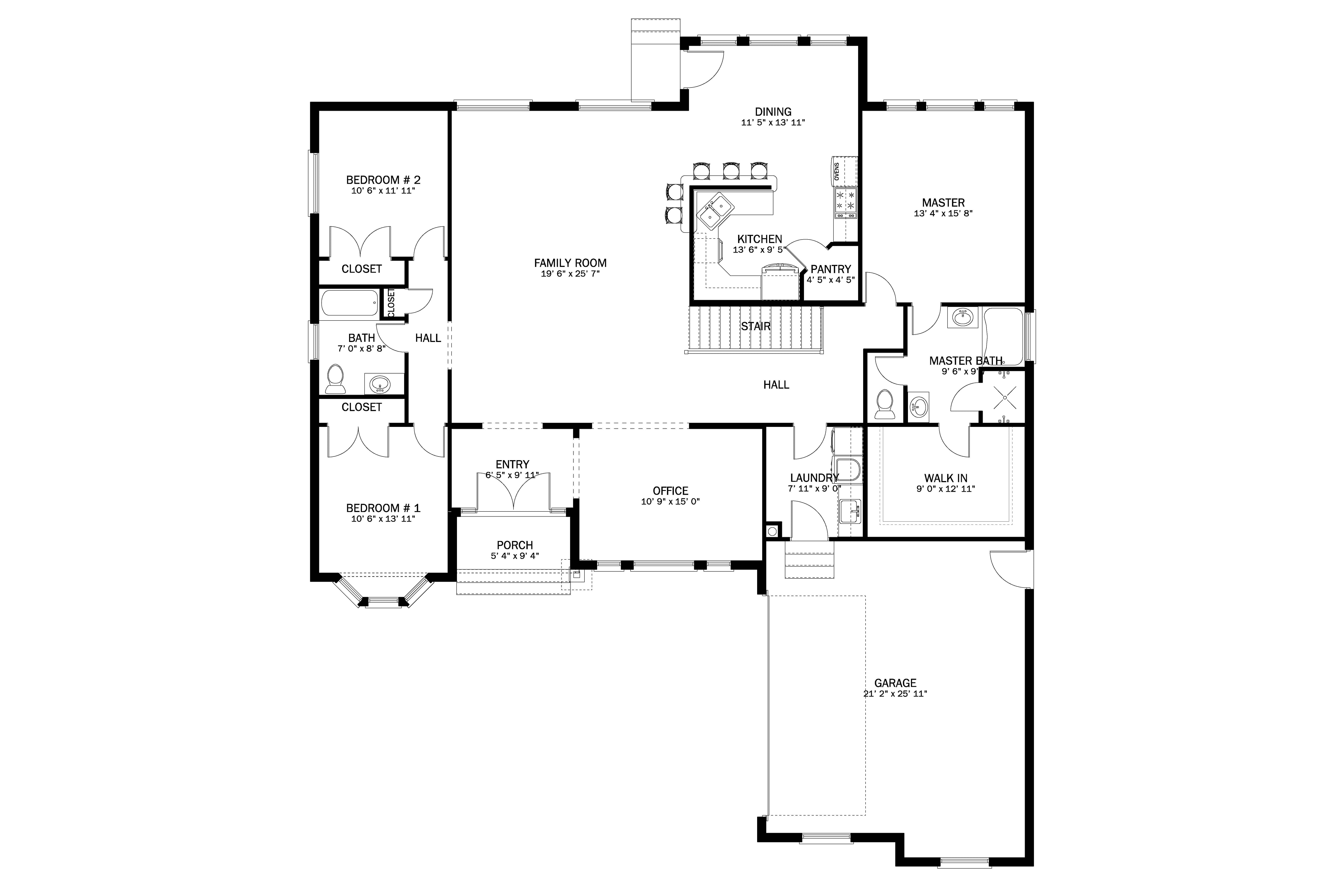 Main Level of Country Plan #187-1202