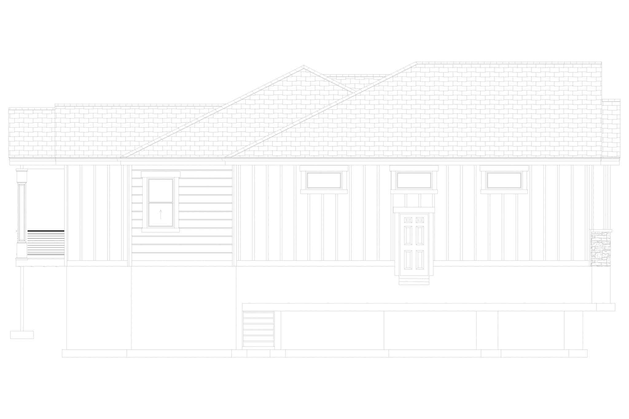 Home Plan Left Elevation of this 3-Bedroom,2734 Sq Ft Plan -187-1203