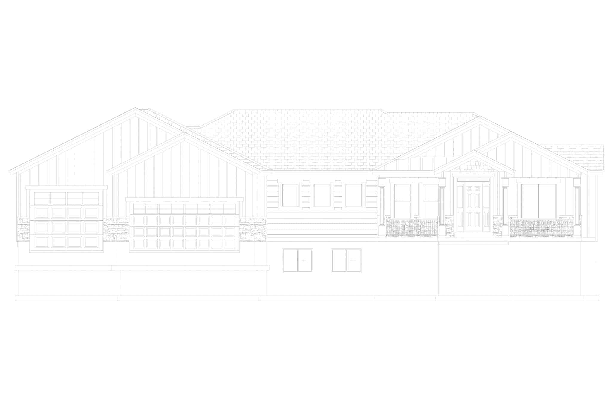 Home Plan Front Elevation of this 3-Bedroom,2734 Sq Ft Plan -187-1203