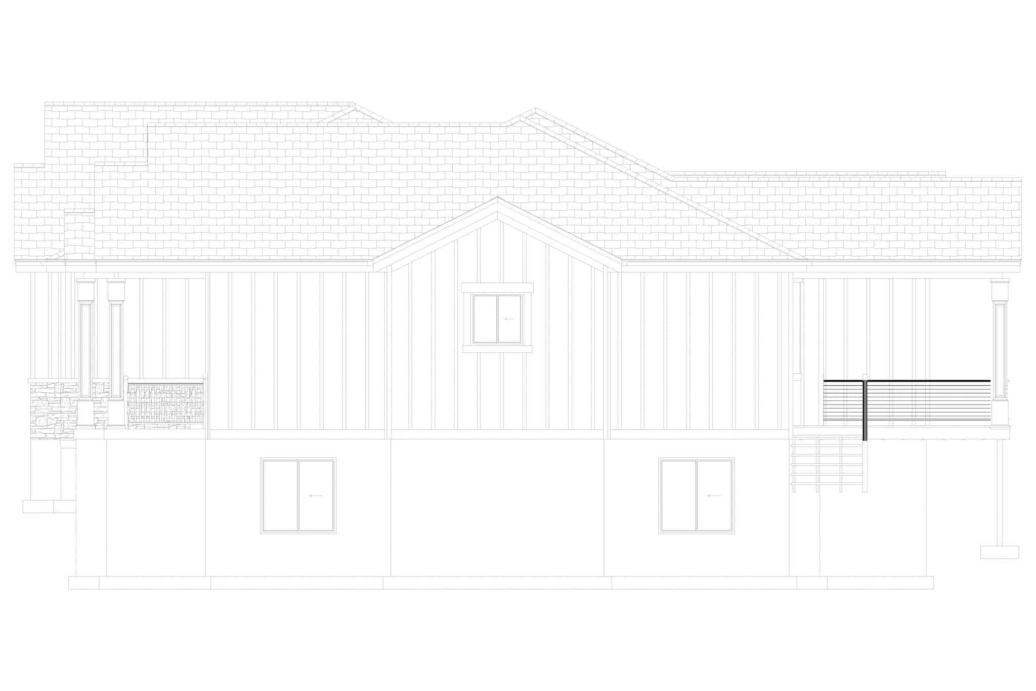 Home Plan Right Elevation of this 3-Bedroom,2734 Sq Ft Plan -187-1203