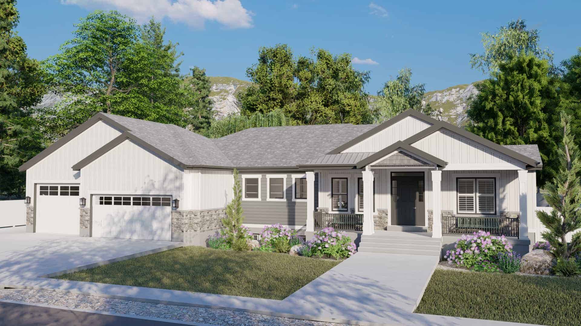 Front View of this 3-Bedroom,2734 Sq Ft Plan -187-1203