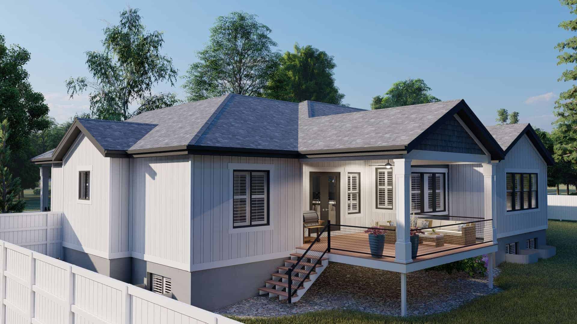 Rear View of this 3-Bedroom,2734 Sq Ft Plan -187-1203