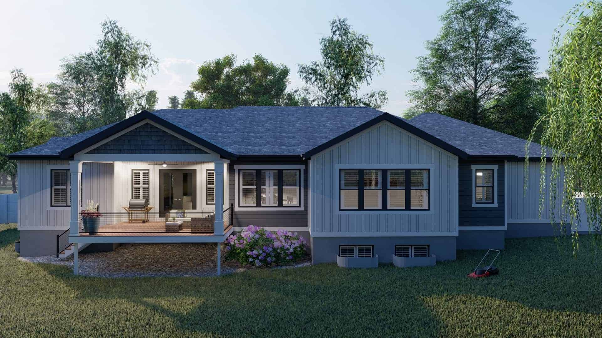 Rear View of this 3-Bedroom,2734 Sq Ft Plan -187-1203