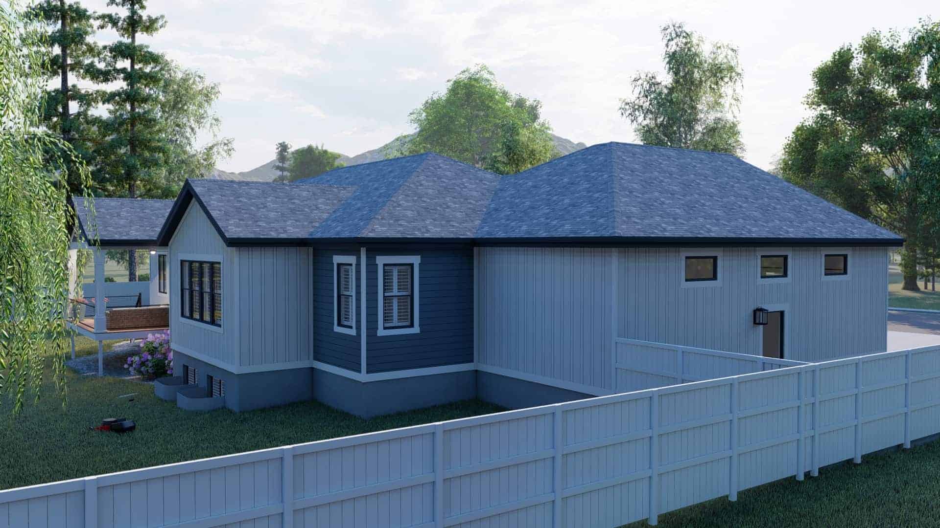 Rear View of this 3-Bedroom,2734 Sq Ft Plan -187-1203