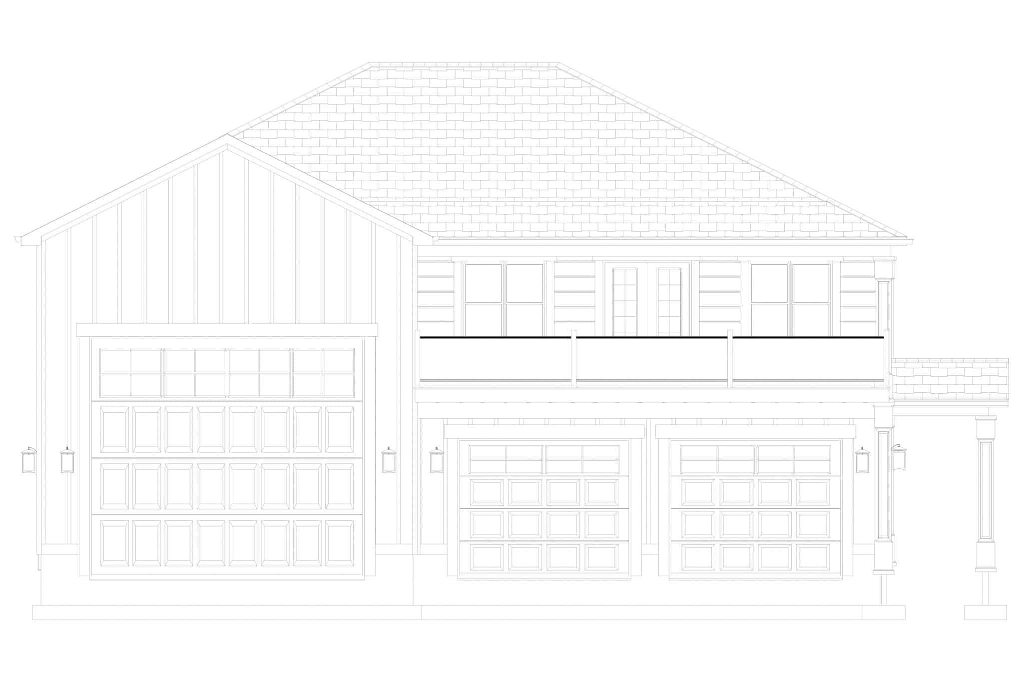 Home Plan Front Elevation of this 1-Bedroom,967 Sq Ft Plan -187-1204