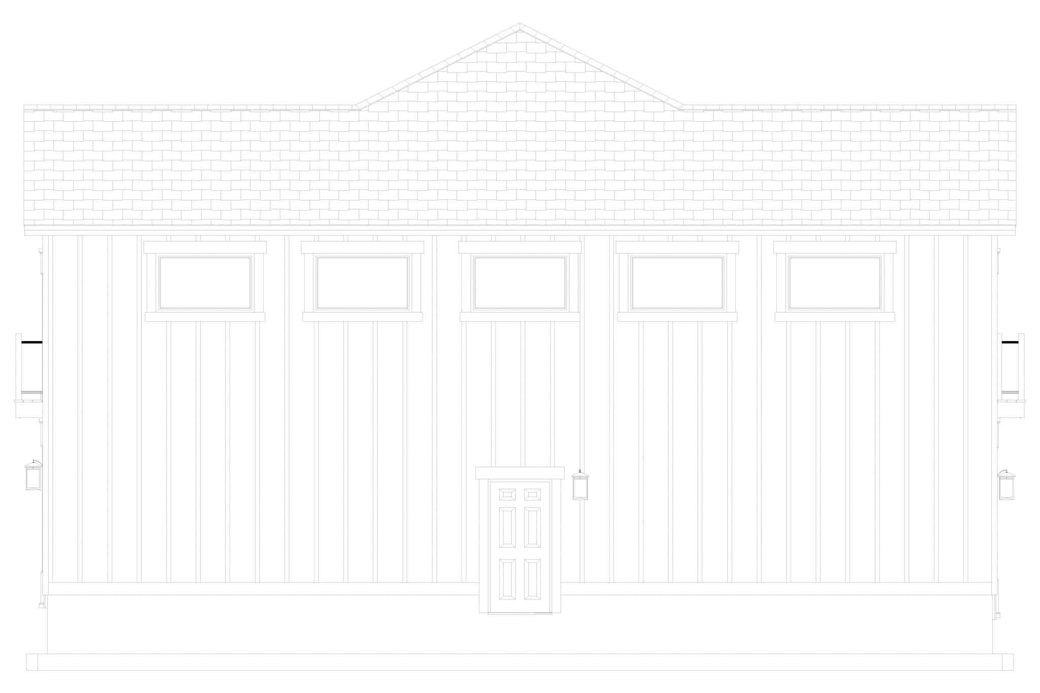 Home Plan Left Elevation of this 1-Bedroom,967 Sq Ft Plan -187-1204