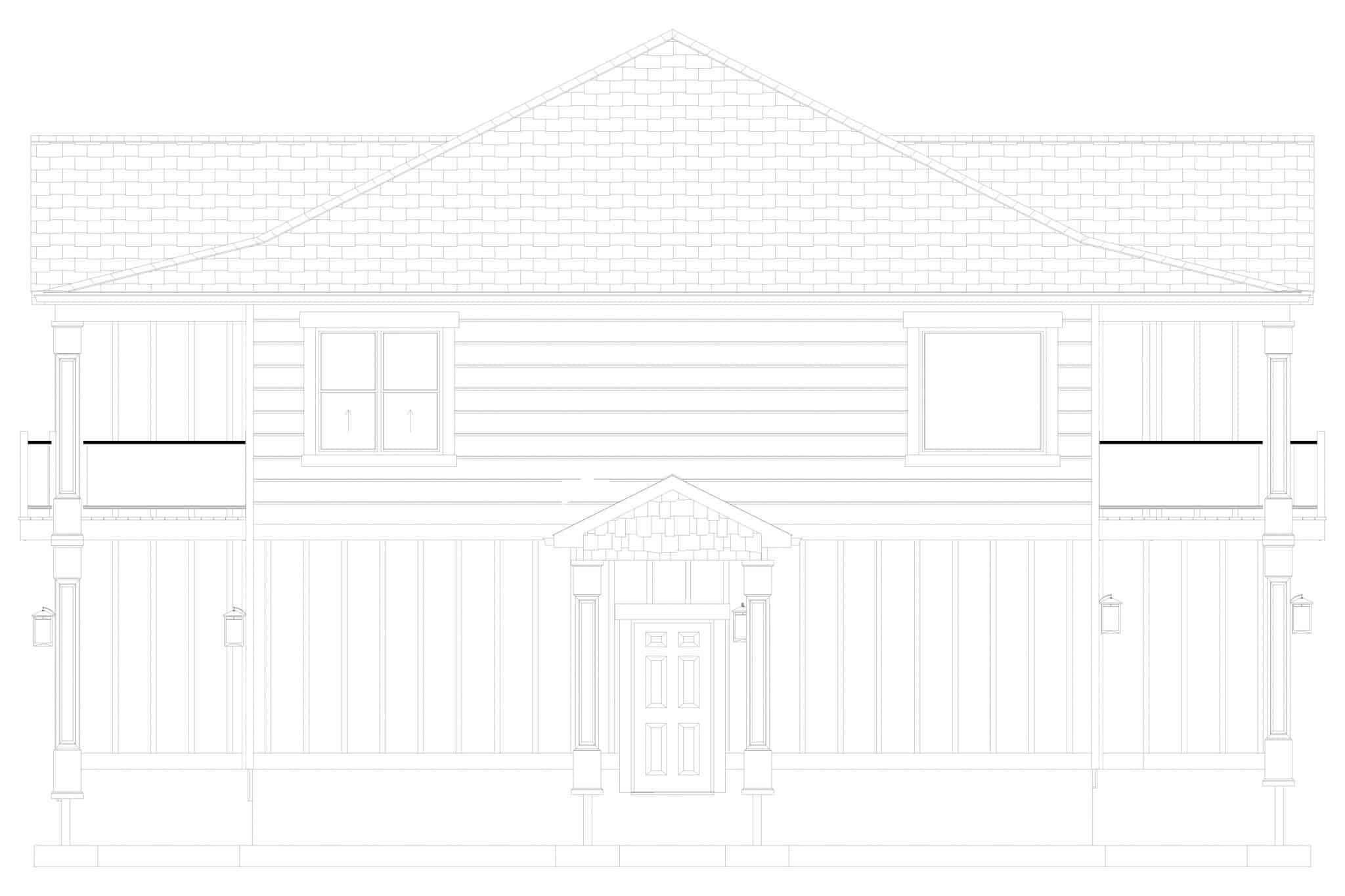 Home Plan Right Elevation of this 1-Bedroom,967 Sq Ft Plan -187-1204
