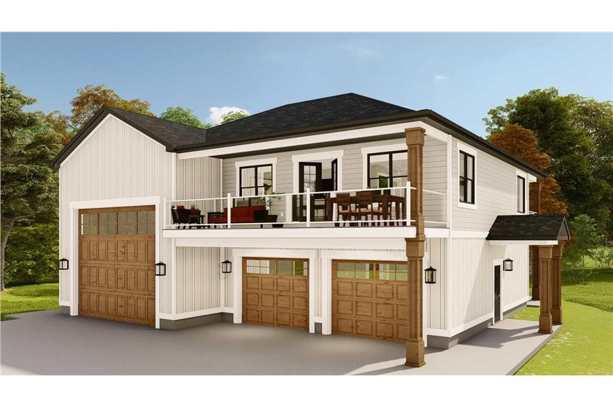 Right Side View of this 1-Bedroom,967 Sq Ft Plan -187-1204