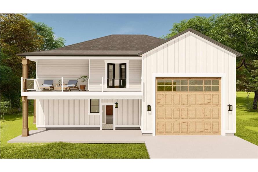 Rear View of this 1-Bedroom,967 Sq Ft Plan -187-1204