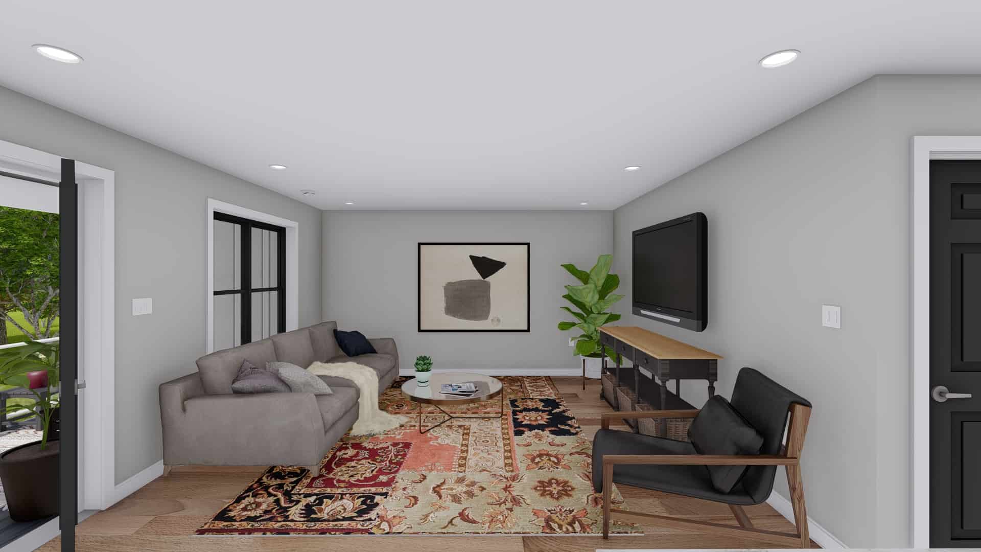 Living Room of this 1-Bedroom,967 Sq Ft Plan -187-1204