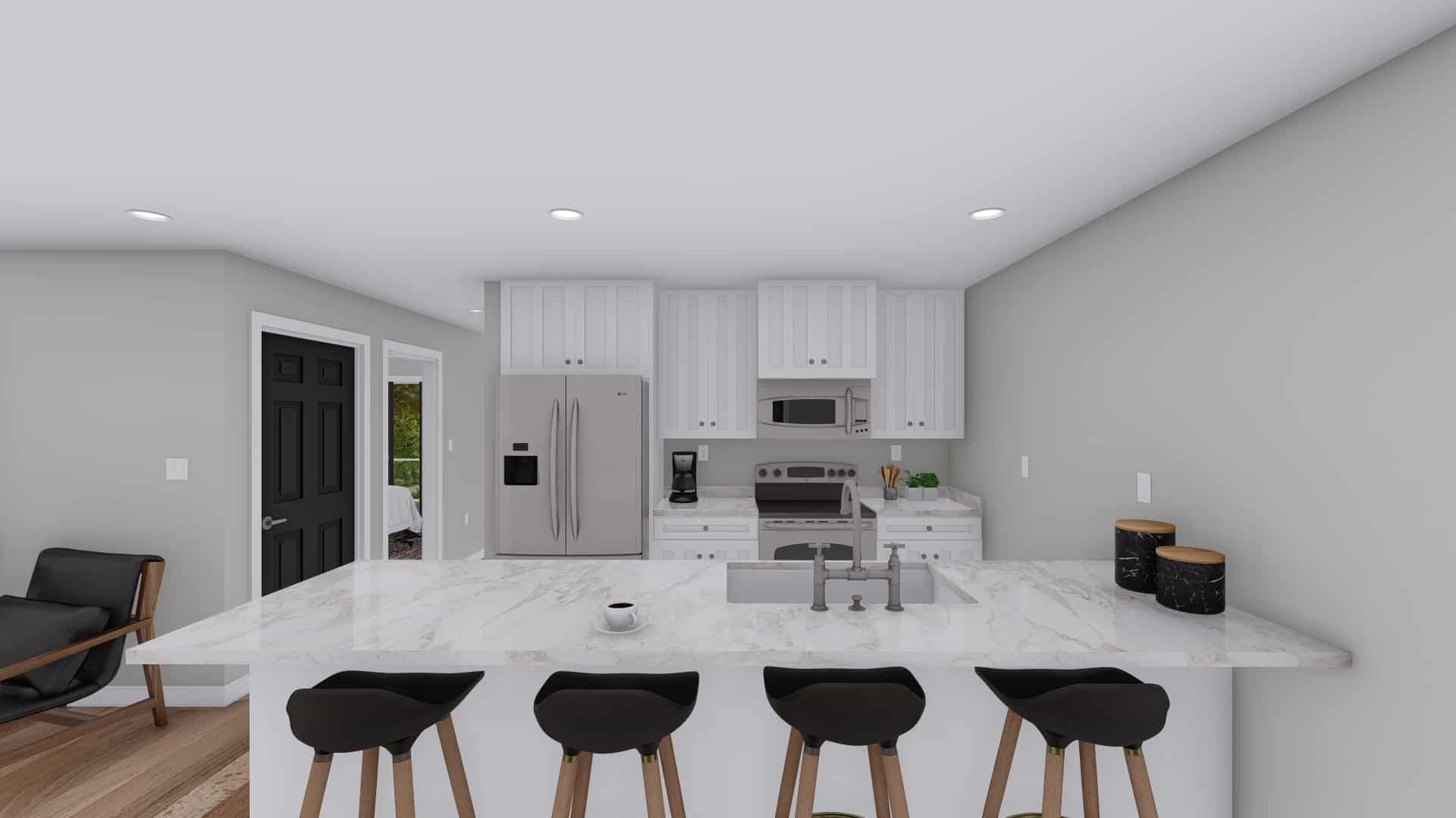 Kitchen: Kitchen Island of this 1-Bedroom,967 Sq Ft Plan -187-1204