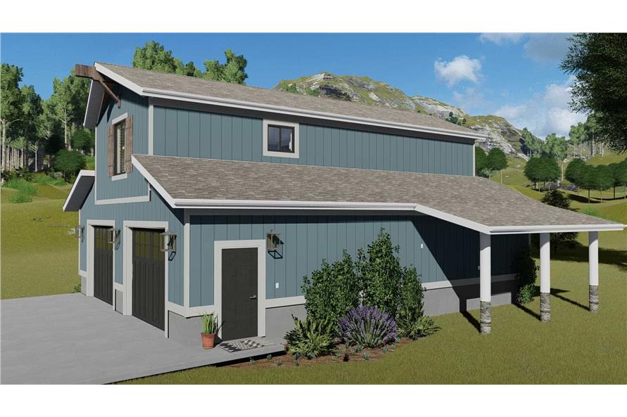 Right Side View of this 1-Bedroom,680 Sq Ft Plan -187-1208