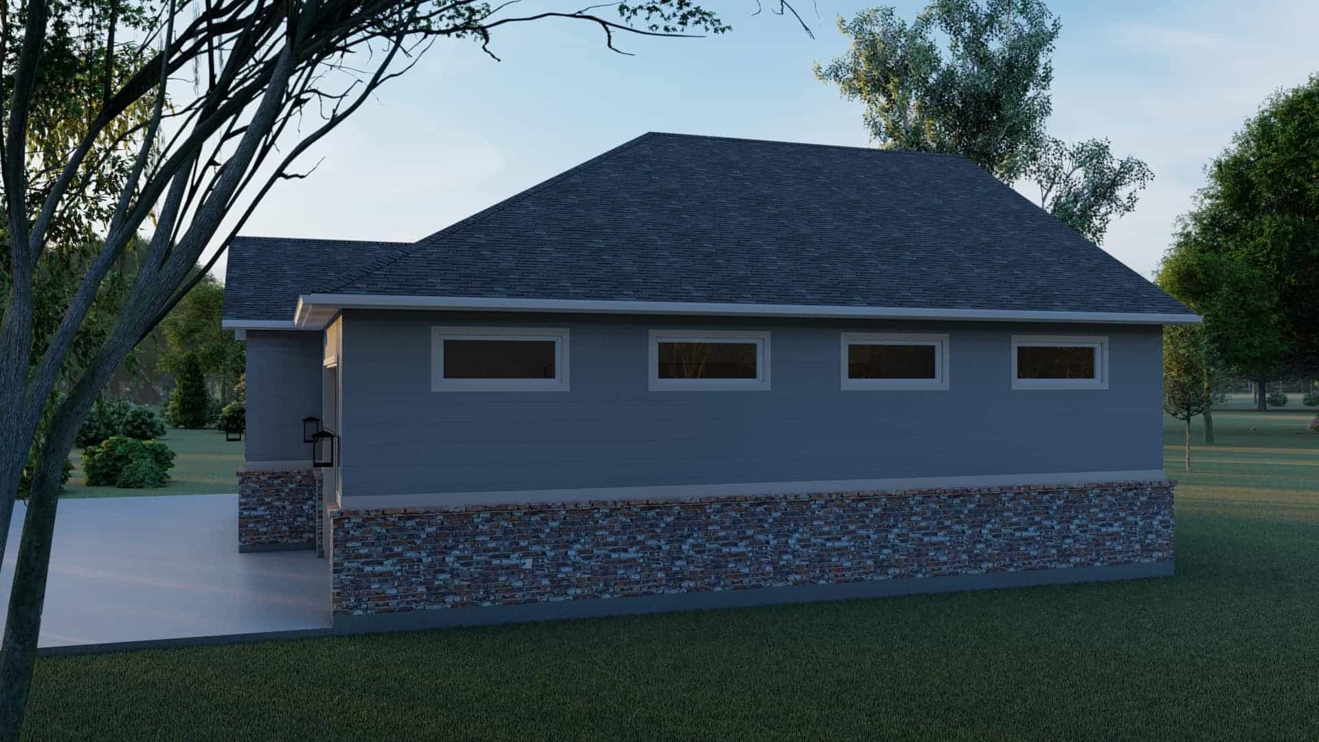 Right Side View of this 1-Bedroom,1 Sq Ft Plan -187-1209