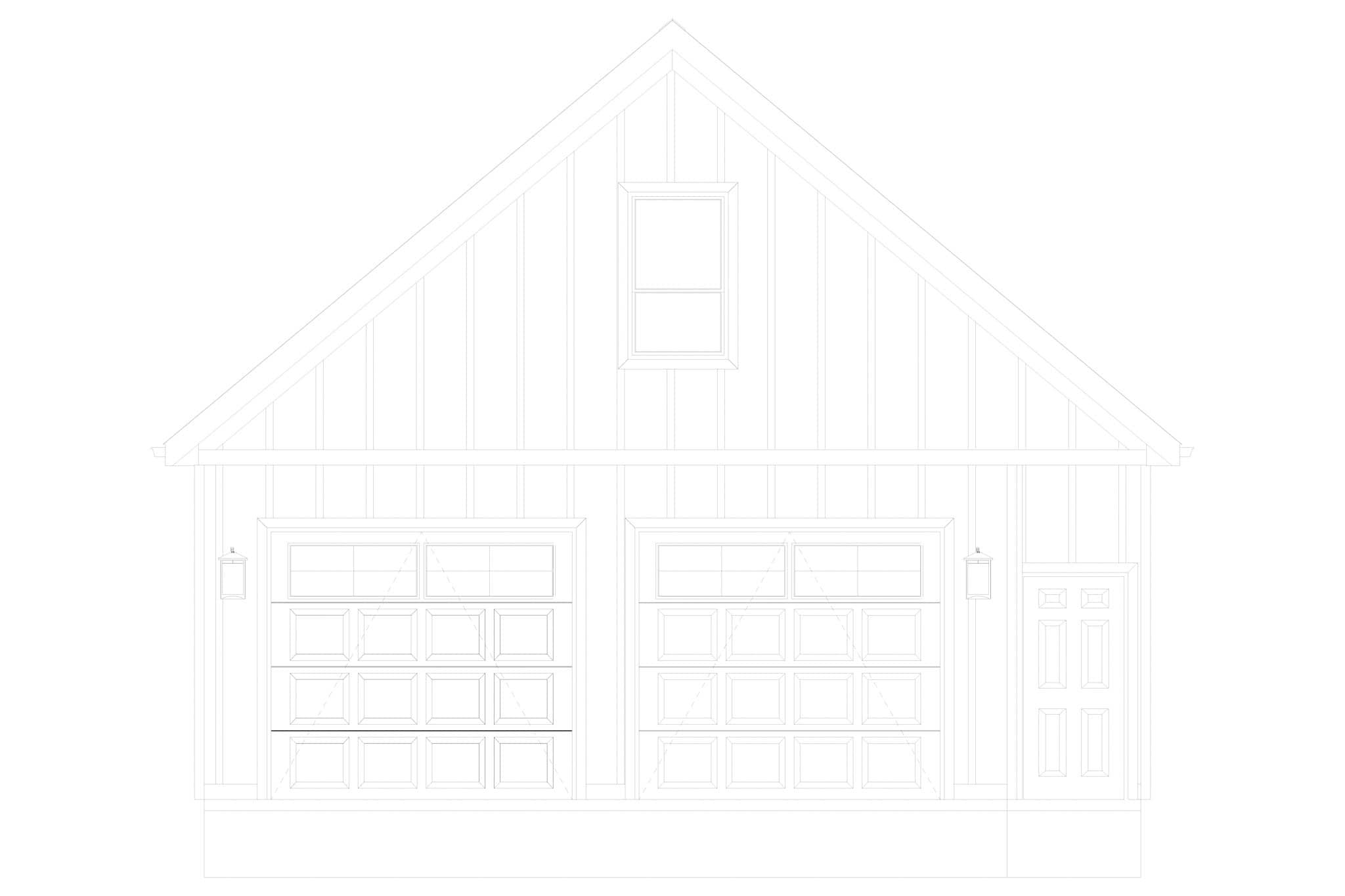 Home Plan Front Elevation of this 0-Bedroom,464 Sq Ft Plan -187-1215