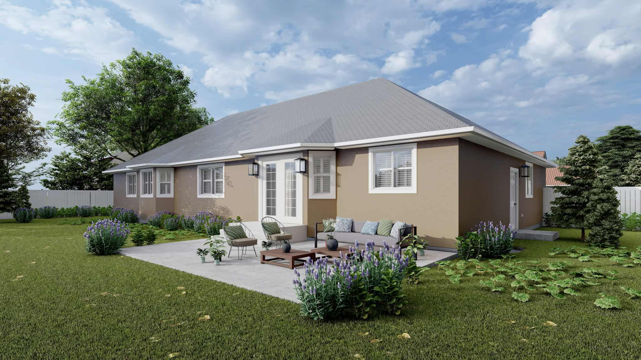 Rear View of this 3-Bedroom,1808 Sq Ft Plan -187-1235