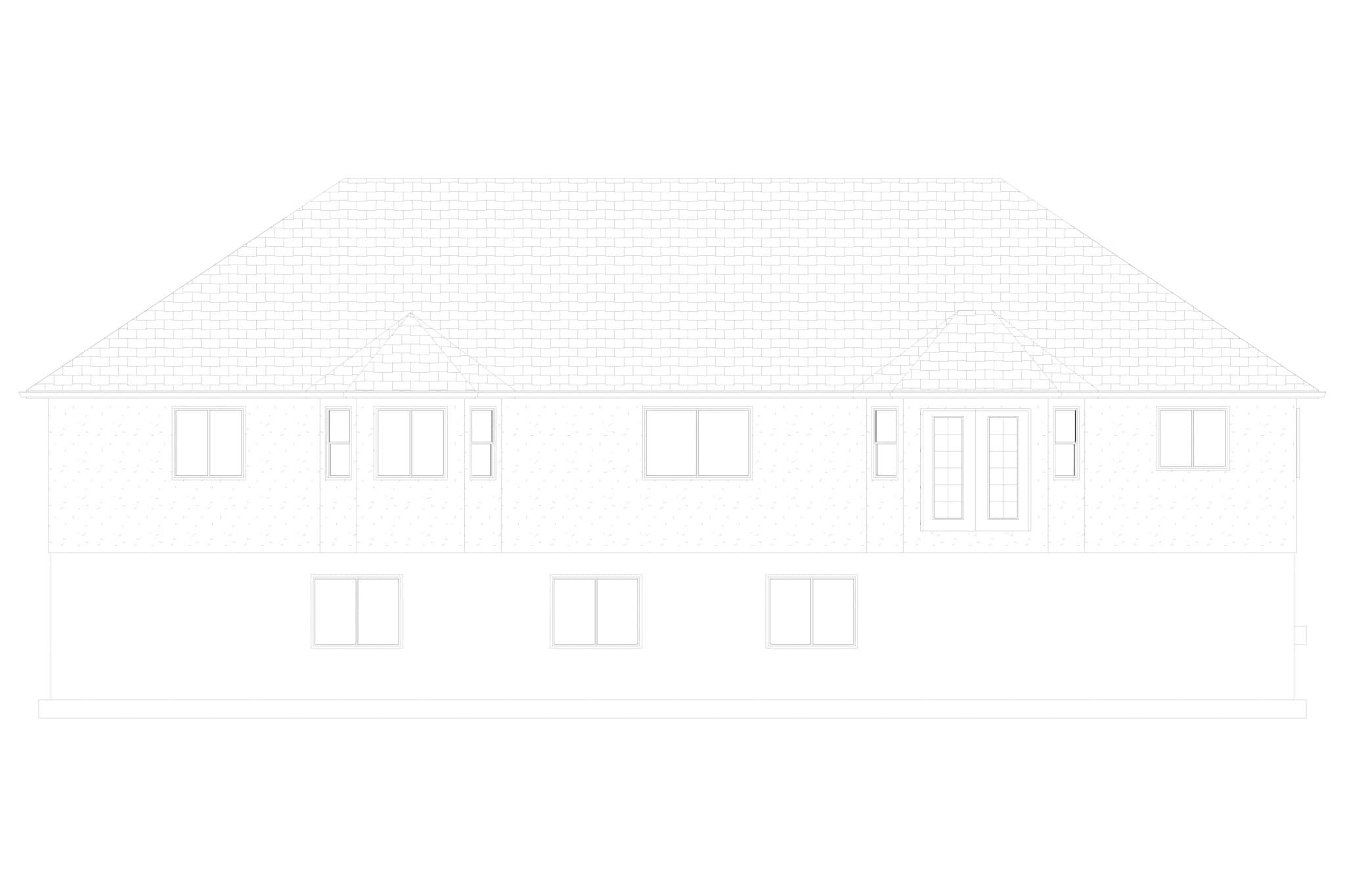Home Plan Rear Elevation of this 3-Bedroom,1808 Sq Ft Plan -187-1235