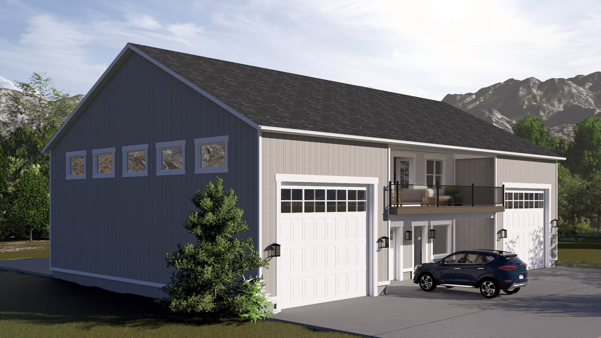 Left Side View of this 1-Bedroom,1376 Sq Ft Plan -187-1238
