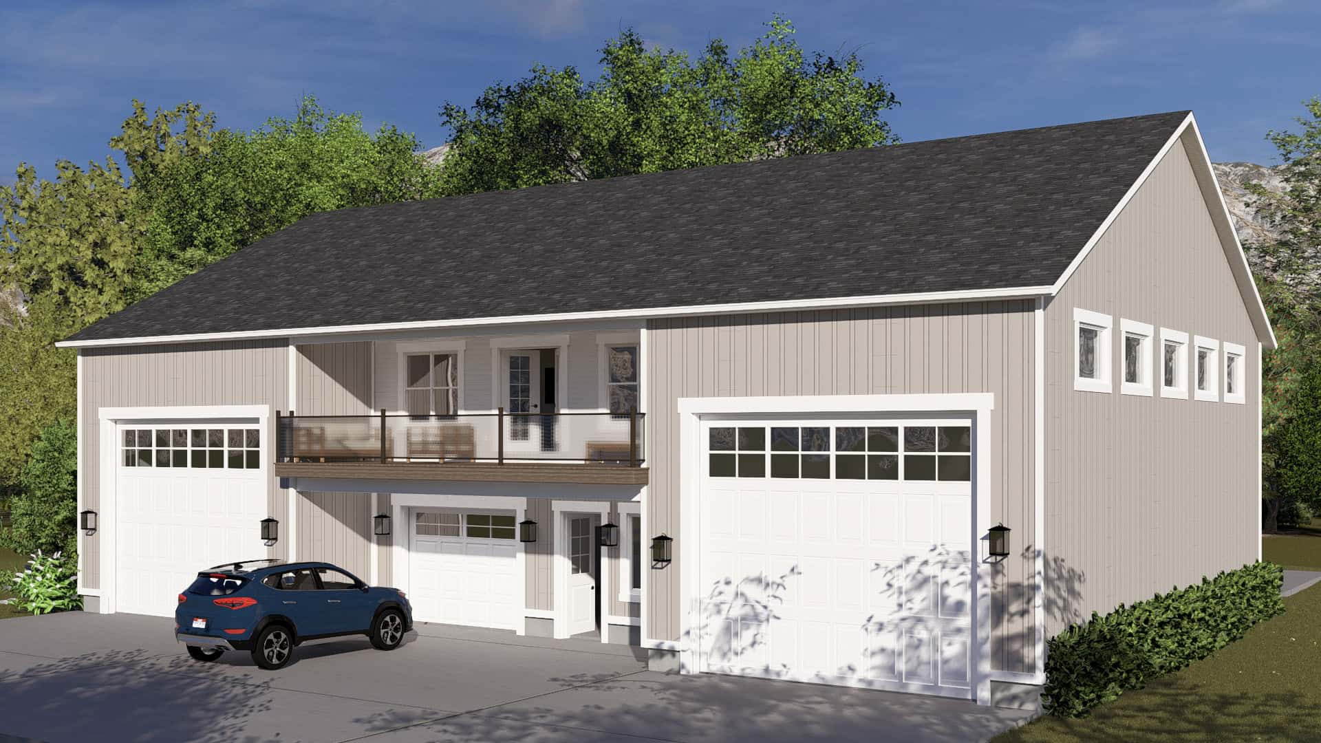 Right Side View of this 1-Bedroom,1376 Sq Ft Plan -187-1238