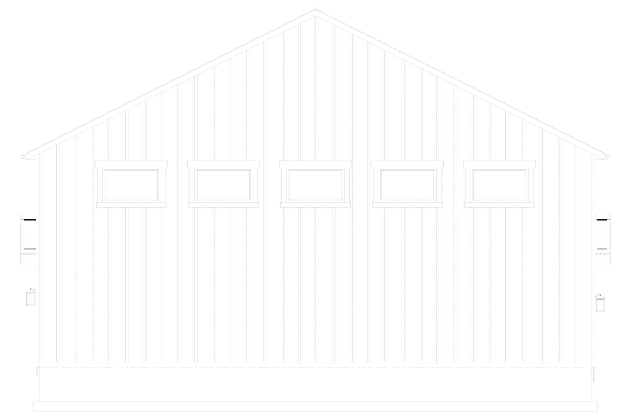 Home Plan Left Elevation of this 1-Bedroom,1376 Sq Ft Plan -187-1238