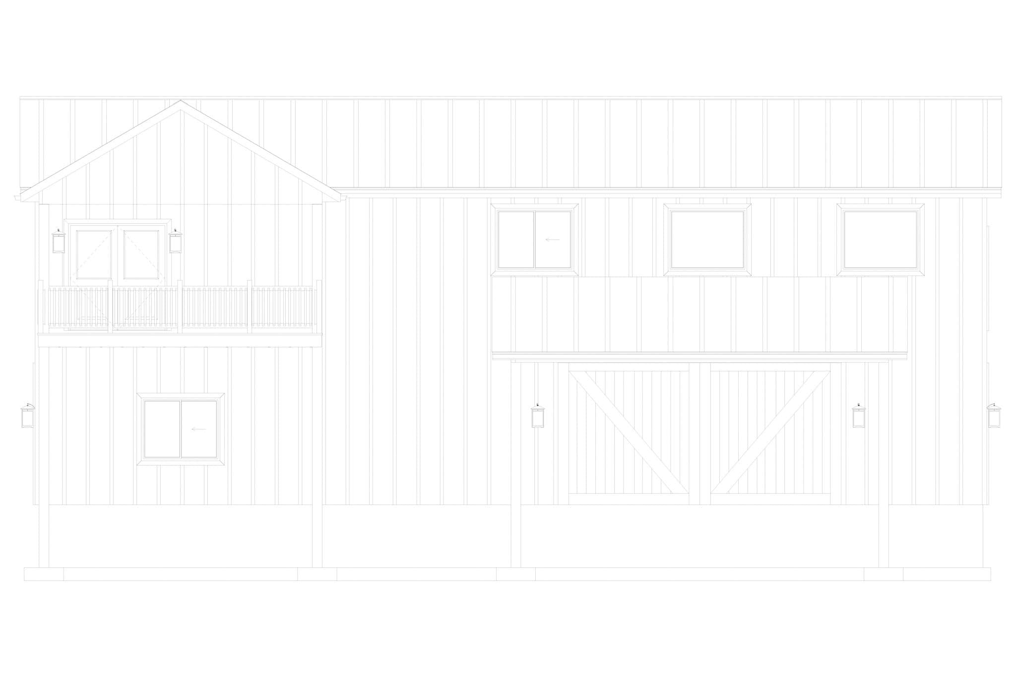 Home Plan Right Elevation of this 2-Bedroom,1253 Sq Ft Plan -187-1243