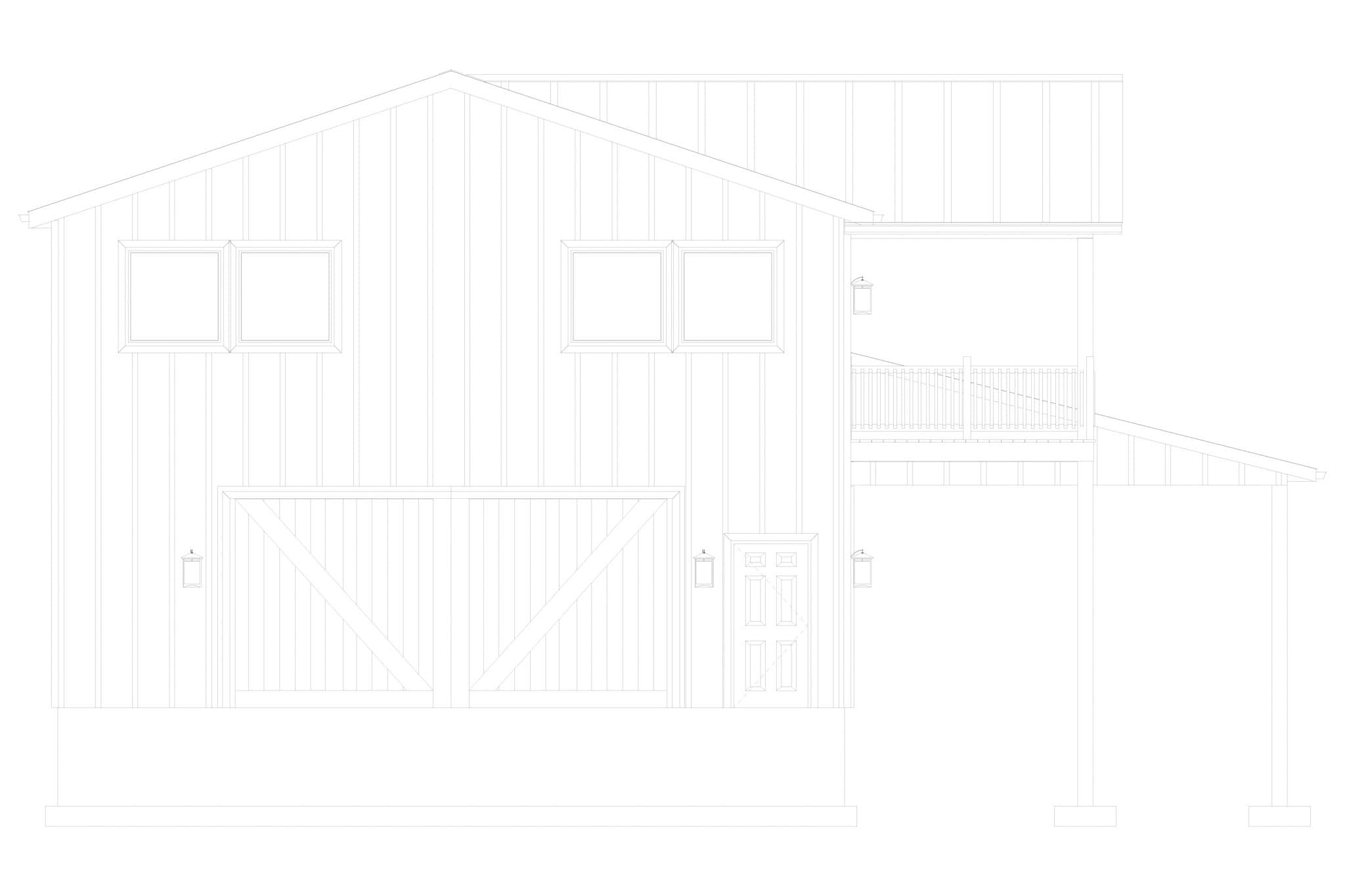 Home Plan Front Elevation of this 2-Bedroom,1253 Sq Ft Plan -187-1243
