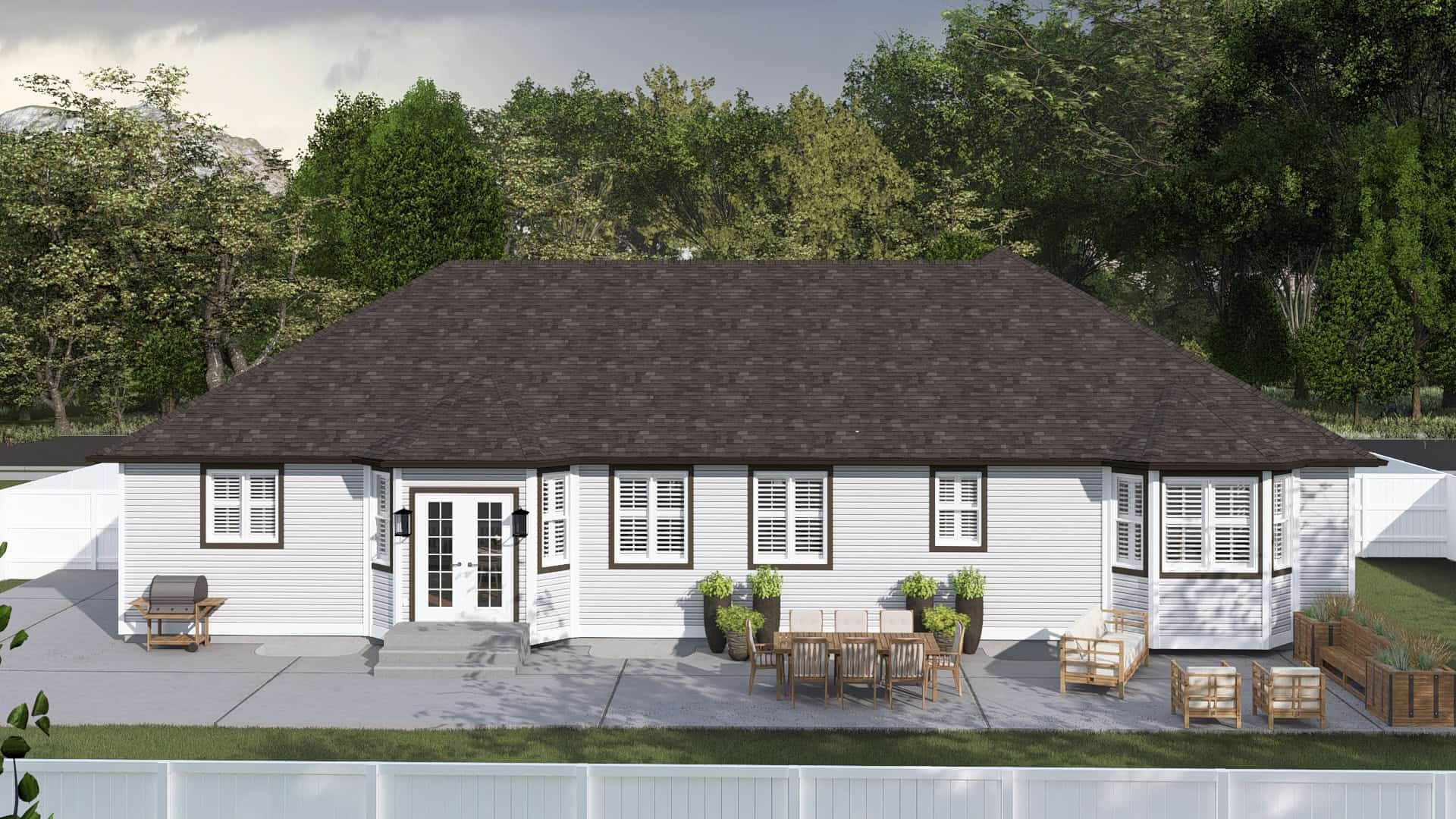 Rear View of this 3-Bedroom,1914 Sq Ft Plan -187-1244
