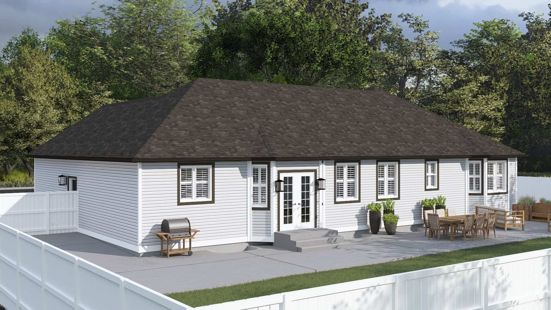 Rear View of this 3-Bedroom,1914 Sq Ft Plan -187-1244