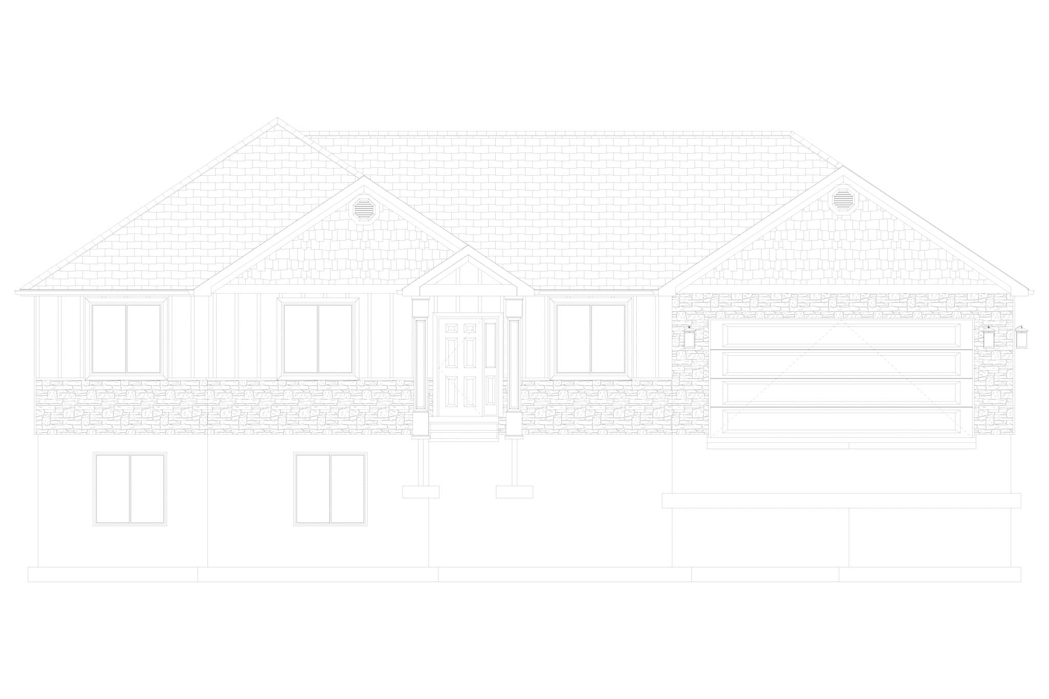 Home Plan Front Elevation of this 3-Bedroom,1914 Sq Ft Plan -187-1244